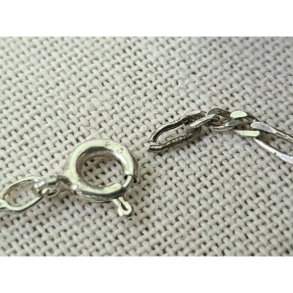 925 Sterling Silver Red Glass Scrolls Heart Shaped Pendant Necklace Vintage,READ - Picture 10 of 10